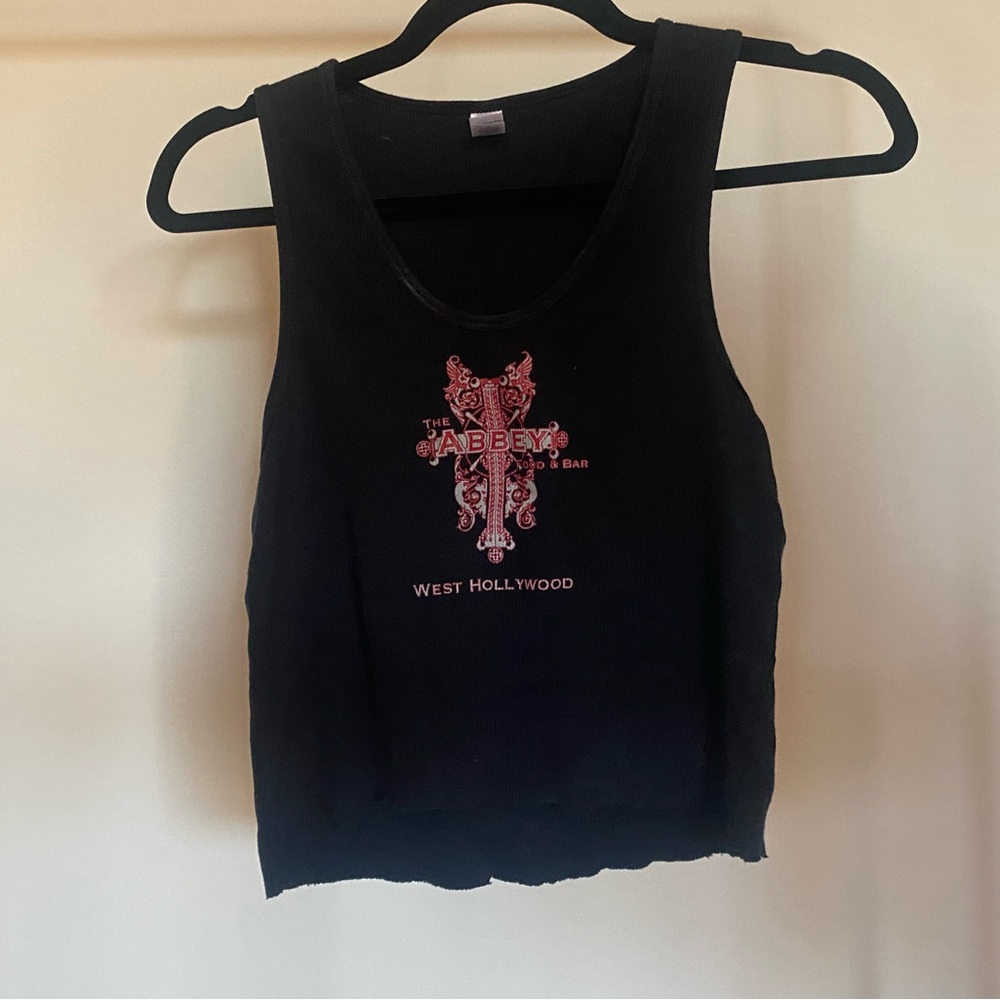 THE ABBEY DISTRESSED BLACK TANK